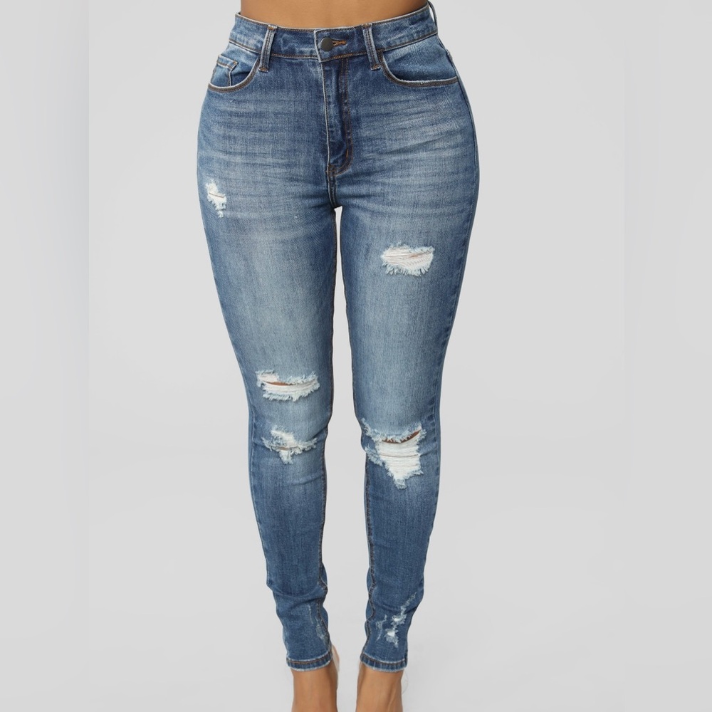 Fashion Nova Distressed Skinny Jeans